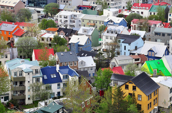 Colorful houses in Iceland