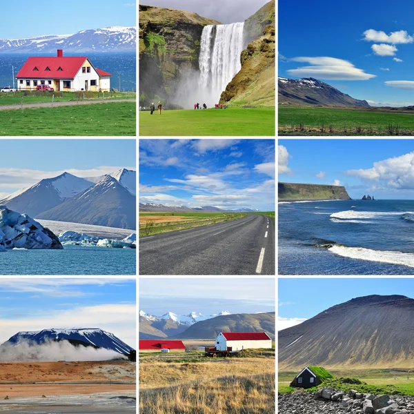 Icelandic landscape - collage — Stock Photo, Image