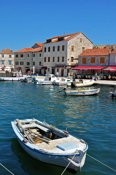 Boat and old town — Stock Photo, Image