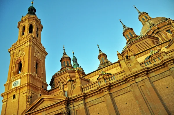 Domes of Saragossa cathedral — Stock Photo, Image