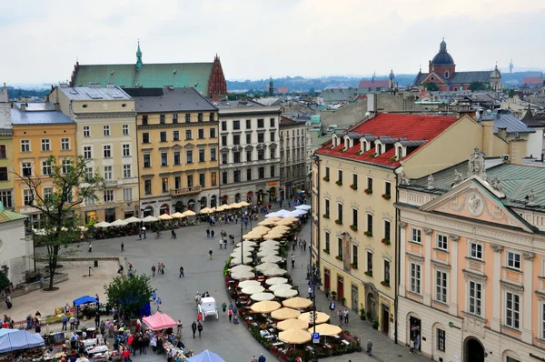 Tržní náměstí v Krakově, Polsko — Stock fotografie
