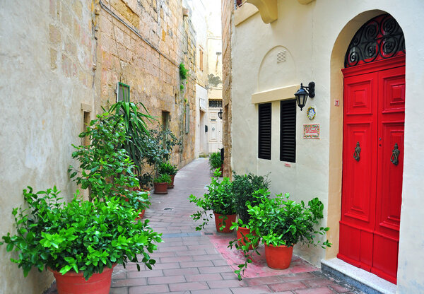 Colorful patio in Malta