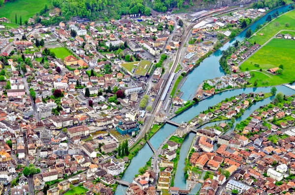 Zwitserse stad bovenaanzicht — Zdjęcie stockowe