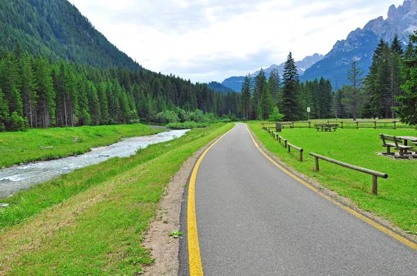 Camino del asfalto en los Alpes — Foto de Stock