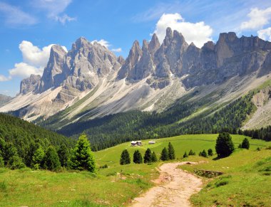 Hiking path in Alps clipart