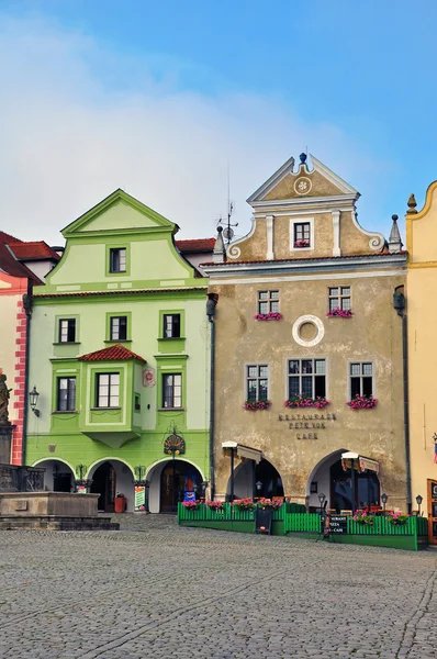 Barevné domy český krumlov — Stock fotografie