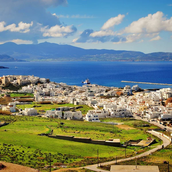 Belle Vue Sur Vieille Ville Naxos Cyclades Grèce — Photo