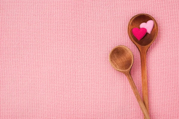 Two hearts on spoon — Stock Photo, Image