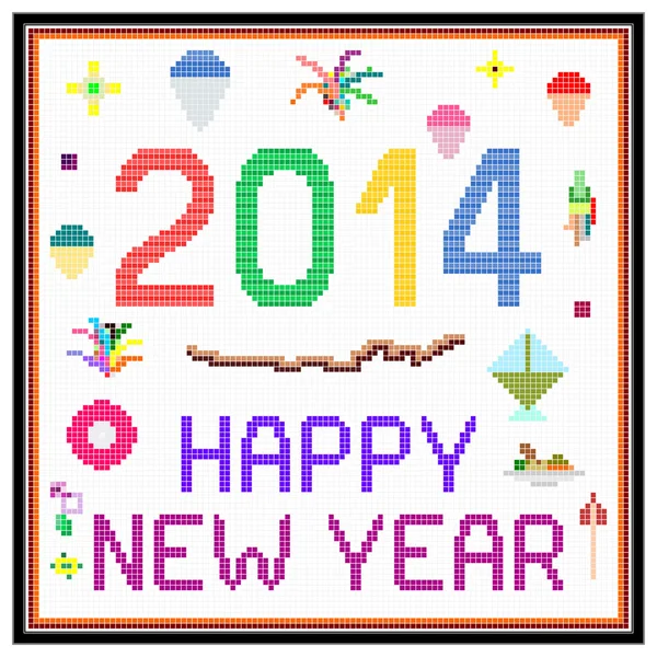 New Year 2014 Retro LCD Message — Stock Photo, Image