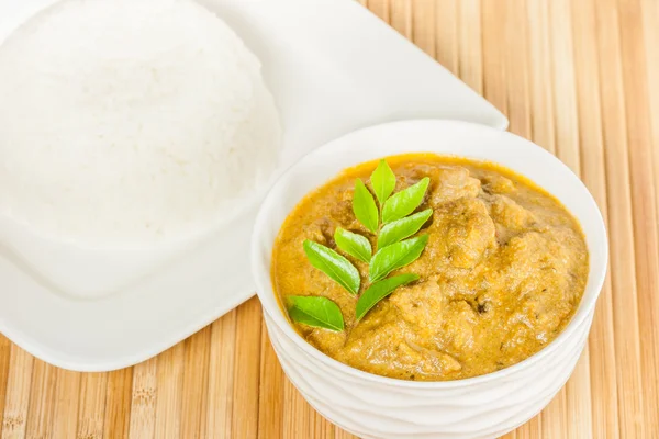 Indian Mutton Curry and Rice — Stock Photo, Image