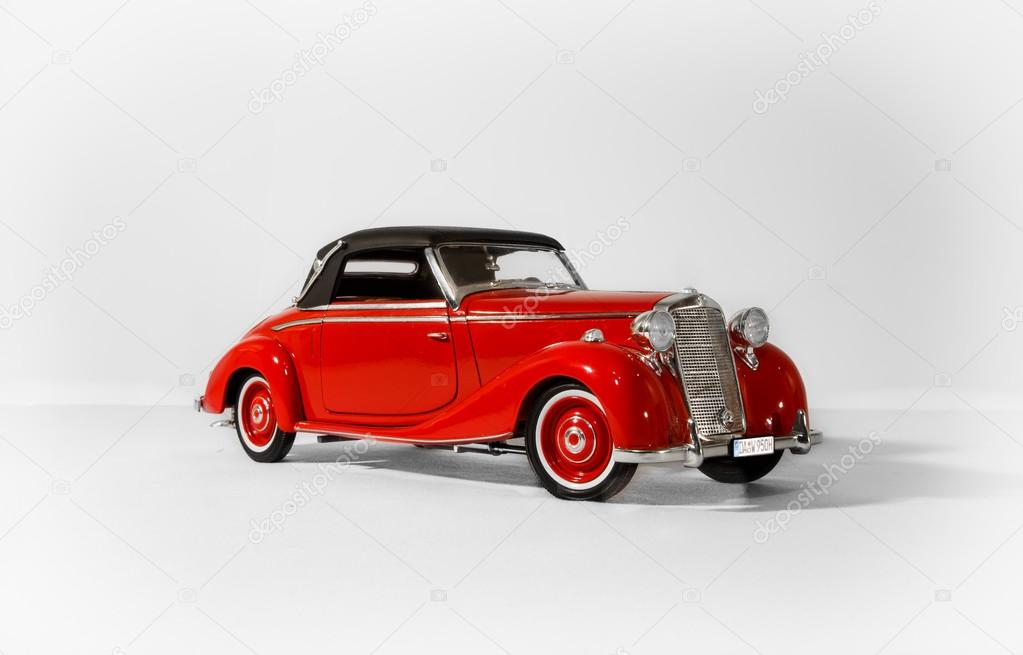 Red old retro vintage car model