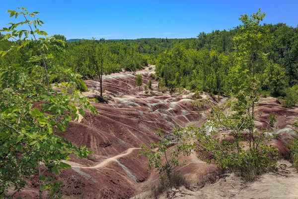 Great view of Badlands background example of badlands formation in Caledon, Ontario. — Stock Photo, Image