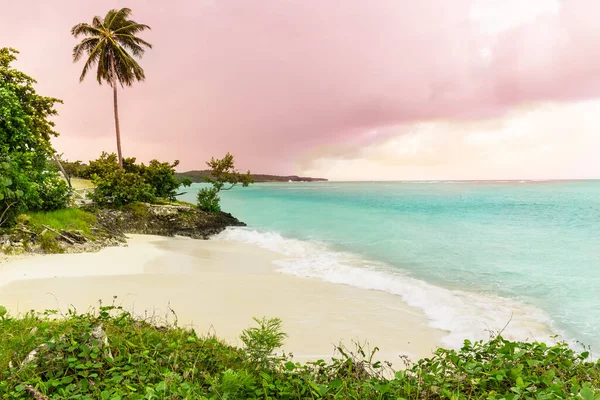 Holguin Kuba Wspaniały Widok Plażę Guardalavaca Burzliwym Turkusowym Oceanem Różowym — Zdjęcie stockowe