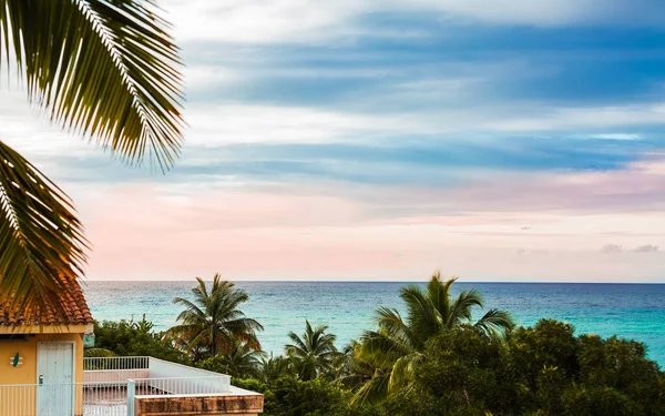 Provinz Holguin Kuba Herrlich Einladender Sonnenuntergang Mit Meerblick Vom Hotelbalkon — Stockfoto