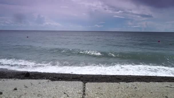 Pluie Sur Mer État Nature Après Orage Soleil Regarde Timidement — Video