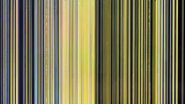 Κάθετες Γραμμές Χρώματος Ελαττωματική Οθόνη Γραμμές Από Χρωματιστά Pixels Ανάβουν — Αρχείο Βίντεο