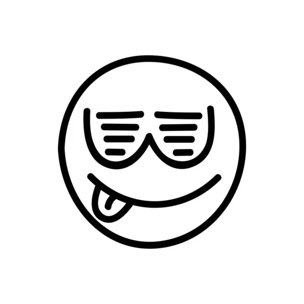 Happy emoji icon in retro party glasses isolated on white background. Smiley emoticon for website design, simple modern symbol, linear icon for mobile app, social media, ui. Vector — Stock vektor