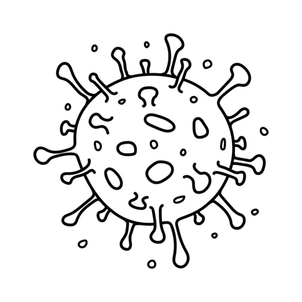 Virus Infectious Disease Symbol. Sketch drawing of COVID-19 pandemic. Concept coronavirus virus. Vector —  Vetores de Stock