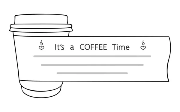 Шаблон Бумажной Чашкой Кофе Текстового Сообщения Кофе Вынос Горячие Напитки — стоковый вектор