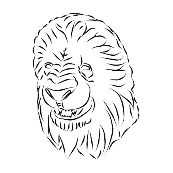 Lion Head Statue Vector Antique Logo Ancient Greek Roman Style — 图库矢量图片