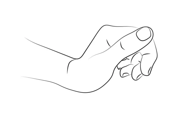 Vacker Kvinnlig Hand Elegant Realistisk Gest Mänsklig Hand Avslappnad Gest — Stock vektor