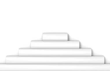 3D görüntüleme. beyaz silindir borular duvar arkaplanı.