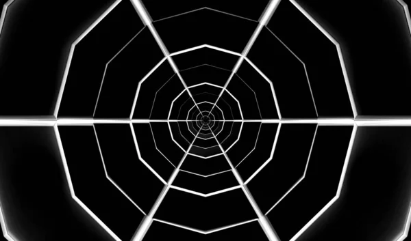 3Dレンダリング ダークスパイダーのウェブ構造六角形の壁の背景 — ストック写真