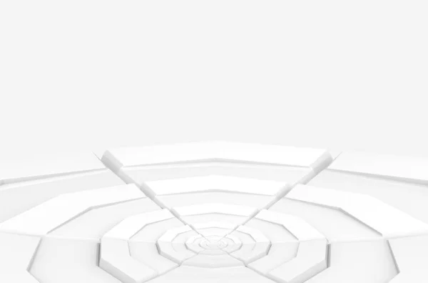 Görüntüleme Gri Arkaplanda Fütürist Beyaz Altıgen Sahne — Stok fotoğraf