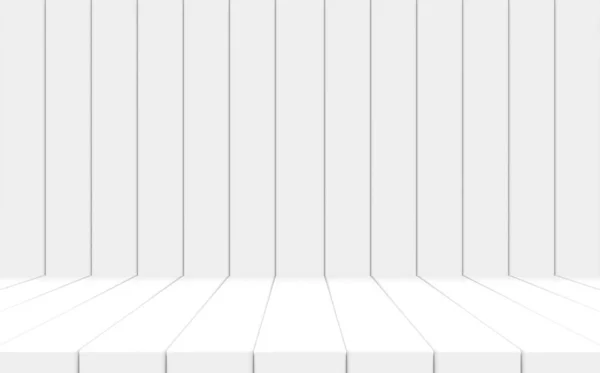 Renderowanie Białe Długie Bary Panel Ściany Podłogi Tło — Zdjęcie stockowe