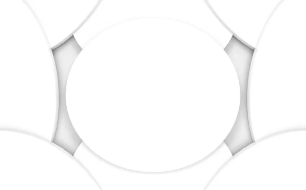 Візуалізація Художні Білі Пластини Порожнім Простором Настінного Фону — стокове фото