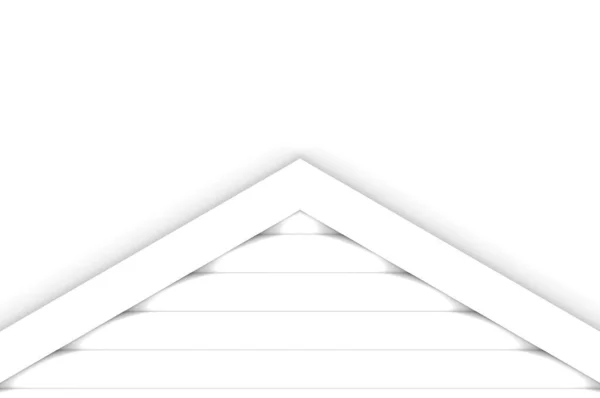 Darstellung Weiße Holzgiebelform Auf Grauem Hintergrund — Stockfoto