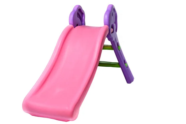 ピンクスライドのために子供のために隔離された白い背景 — ストック写真