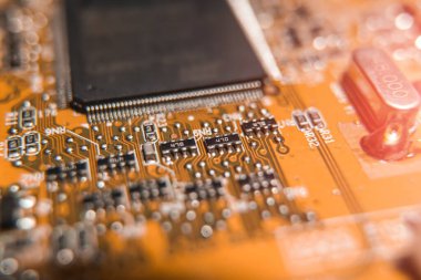 radyo elementleri makro fotoğraflı elektronik pano.