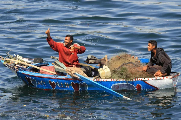 Рыбак на Ниле — стоковое фото