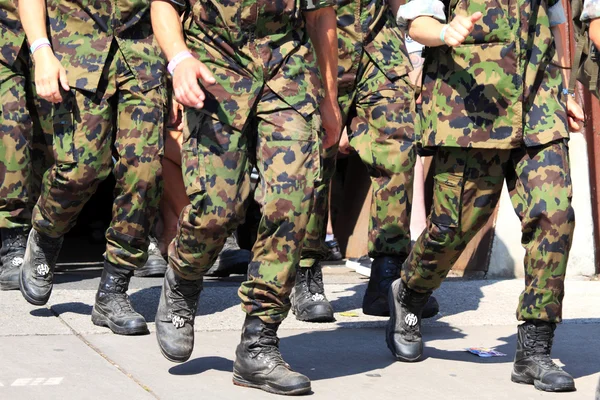Ejército corriendo con evento a pie — Foto de Stock