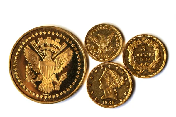 Antiguas monedas de oro de América —  Fotos de Stock