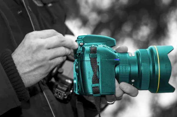 Turquoise Camera 001 — Stock Photo, Image