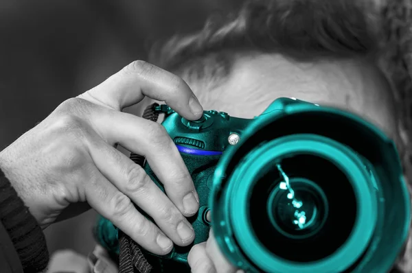 Turquoise Camera 002 — Stockfoto