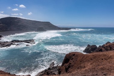 Lanzarote volkanik adasının güzel manzarası
