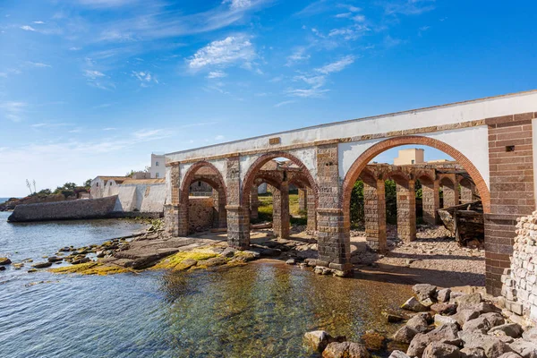 Výhled Malé Město Portoscuso Ostrově Sardinie Itálie Stock Fotografie