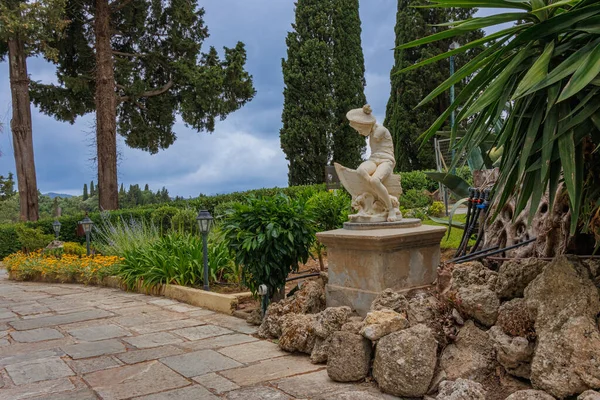 Achilleion Gardens Neoclassical Summer Residence Empress Sissi Corfu Island Görögország — Stock Fotó