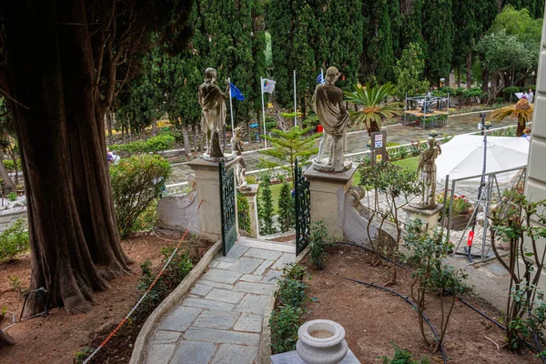 Achilleion Gardens Neoclassical Summer Residence Empress Sissi Corfu Island Greece — Stock Fotó