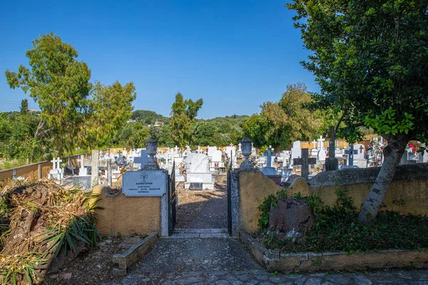 Begraafplaats Van Parochie Van Sint Theodore Van Perithia Corfu Island — Stockfoto