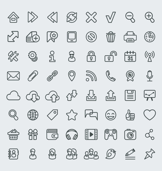 Universal Web Icons Outline Set