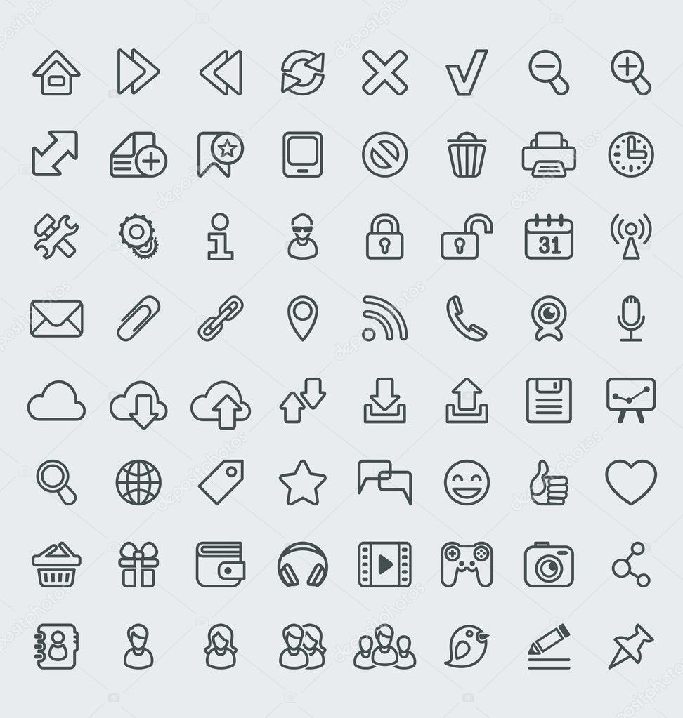 Universal Web Icons Outline Set