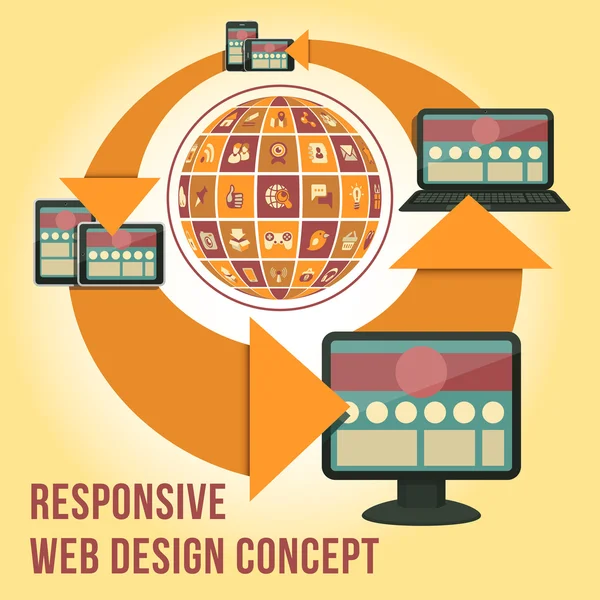 Koncepcja projektu web reagują — Wektor stockowy