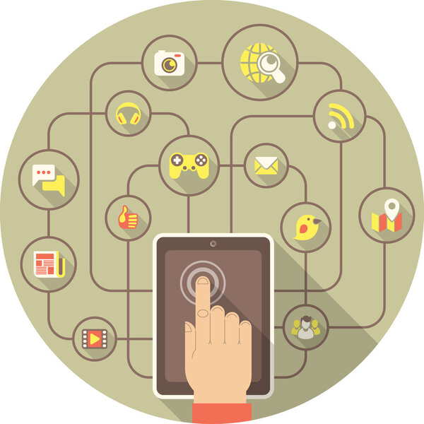 Социальные сети по планшету
