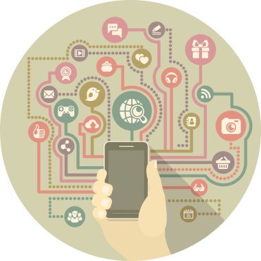 sosyal medya bir smartphone ile modern iletişim