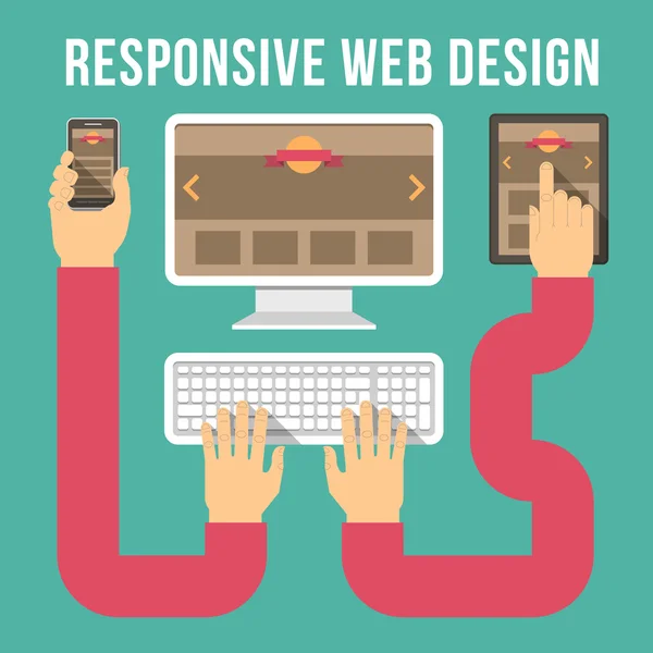 Responsive web design anslutningar — Stock vektor