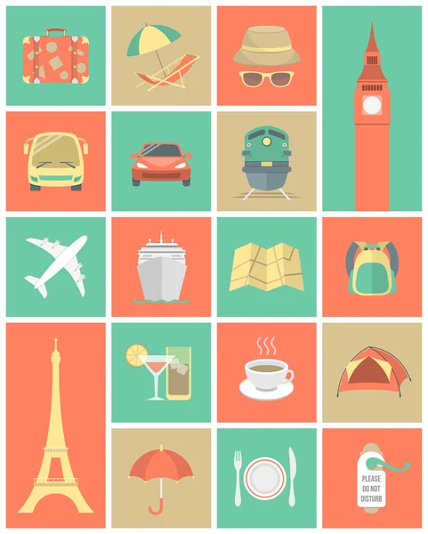 Traveling Icons Set 1 — Stock Vector